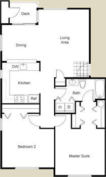 Floor Plan - 2 Bedroom - 2 Bath